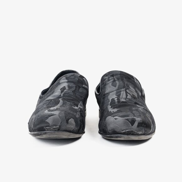 Jimmy Choo Black Camouflage Textile Loafers, Size 12.5 - Picture 2 of 10